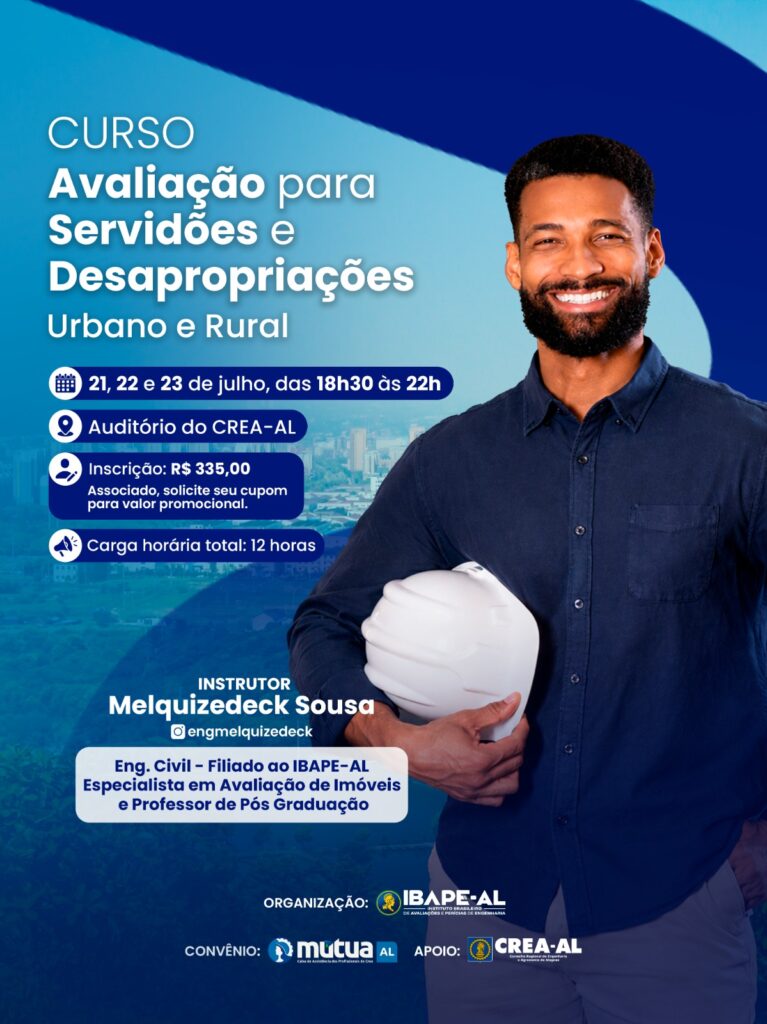 Curso Avaliação para Servidões e Desapropriações